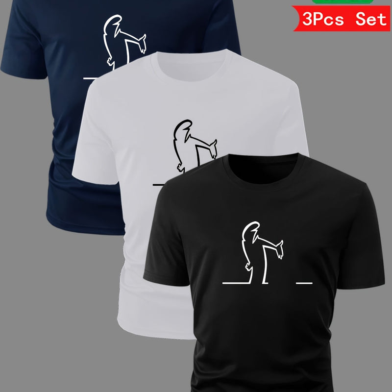 3-Pack Men'S Summer T-Shirts 100%, Breathable and Comfortable.