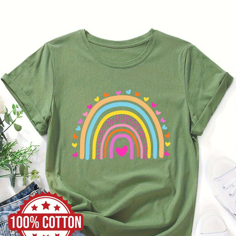 Women’s Rainbow and Love Print T-shirt.