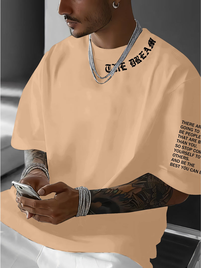 Men's Graphic Print Round Neck Short Sleeve, a Gift for Boyfriends.