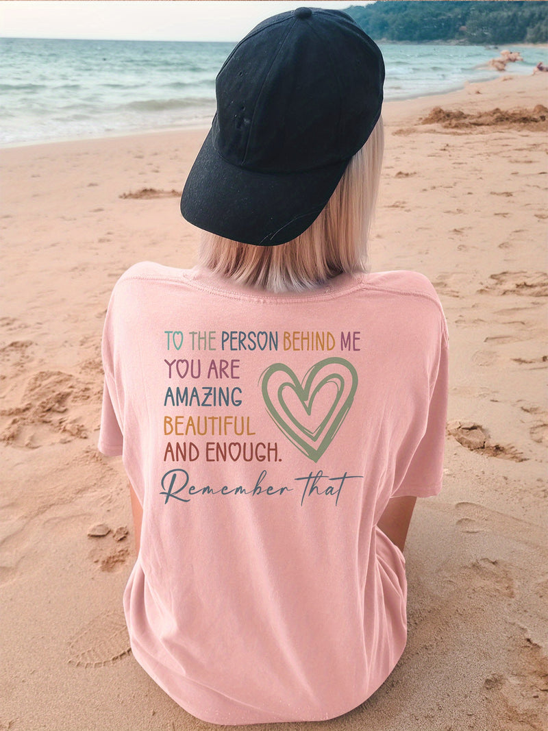 Women’s Graphic Print T-shirt, Short Sleeve Crew Neck Casual.