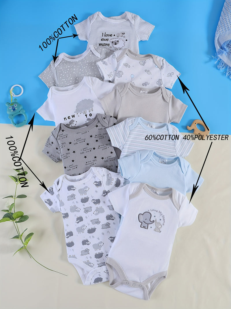10pcs New Spring/Summer Baby Outfit Set for Boys and Girls.