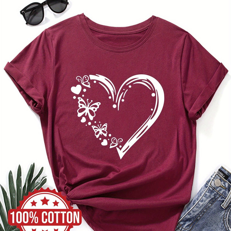 Women's "Love and Butterflies" Graphic T-Shirt.