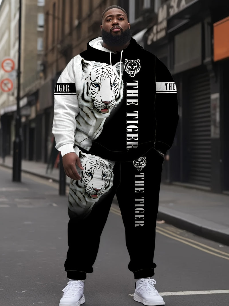 Men'S Oversized Hoodie Set, Plus Size.