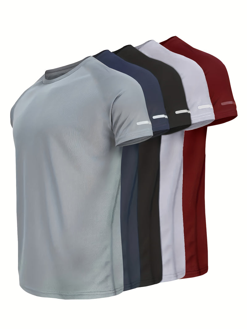 5pcs Men's Quick-Dry Sports T-Shirts.