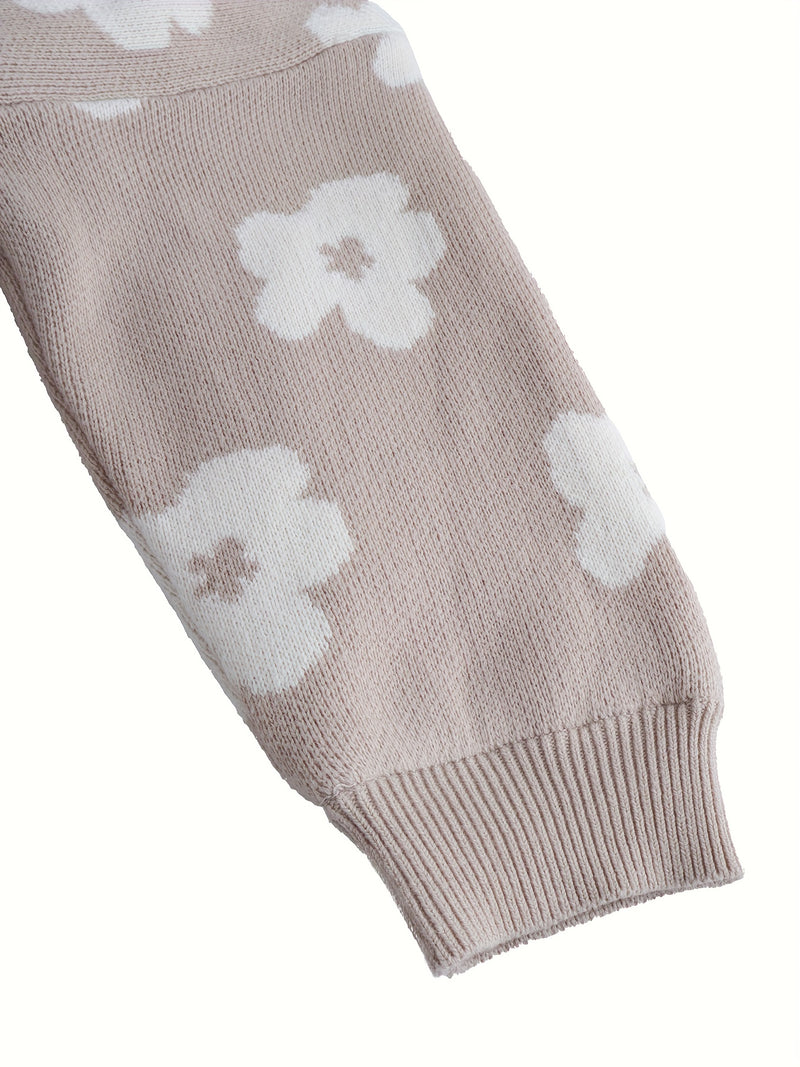 Autumn and Winter Collection J Plush Thickened Jacquard Flower Knitted.