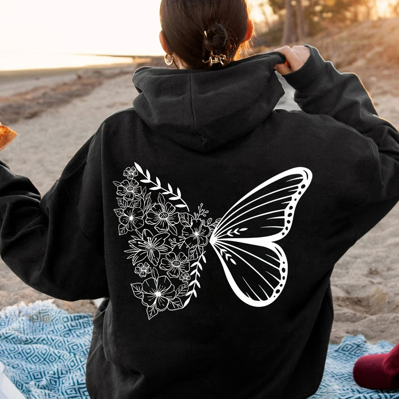 Women's Fashion Casual Creative Alphabet Drawing Fashion Trend S Hoodie.