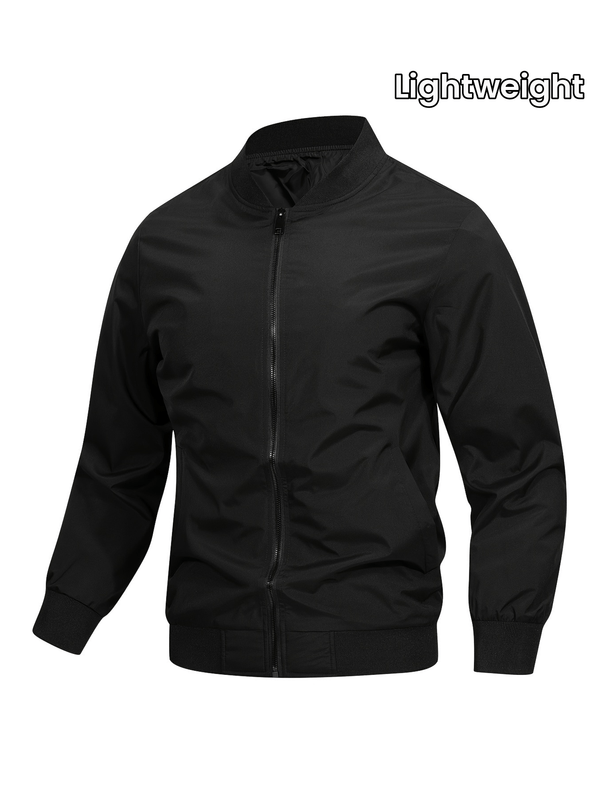 Men's Pilot Jacket Casual Fashion Lightweight Full-Zip Windbreaker Coat.