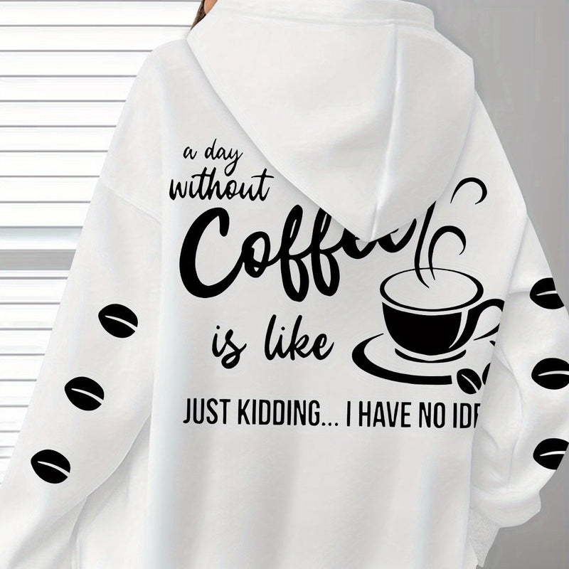 Women's Cozy Coffee Graphic Hoodie.