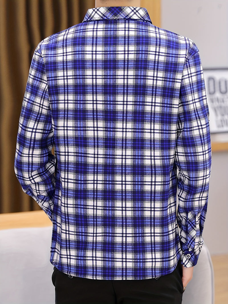 Set of 2 Long-Sleeve Men's Shirts for Autumn.