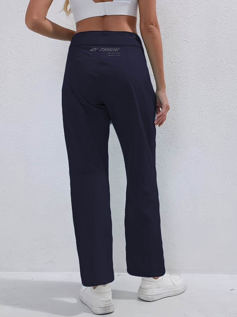 Women's Sports Long Pants, Stretchy Fitted Design with Adjustable Elastic.