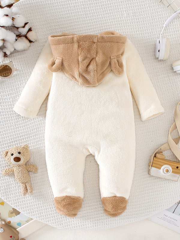 Baby Boy Outdoor Autumn Winter New Bear Embroidery Pattern.