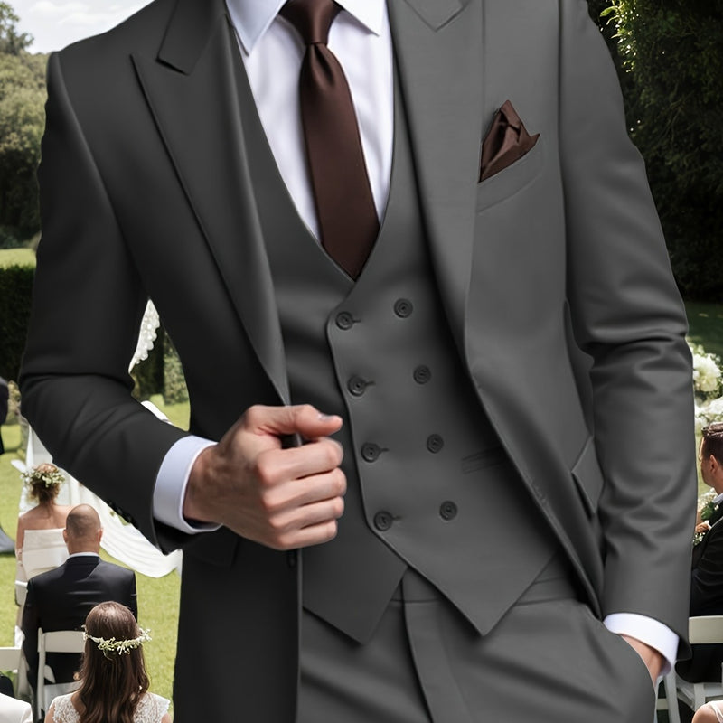 Men's Three-Piece Suit for Formal Occasions.