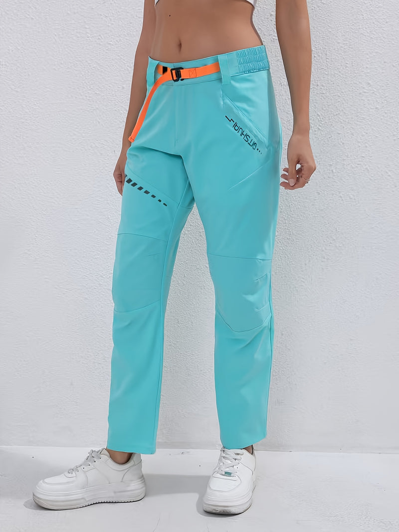 Women's Sports Long Pants, Stretchy Fitted Design with Adjustable Elastic.