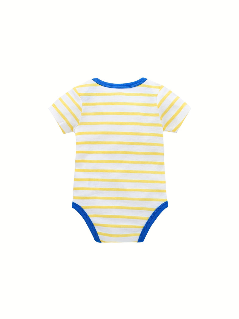 6pcs Newborn Baby Short-Sleeve Onesies.