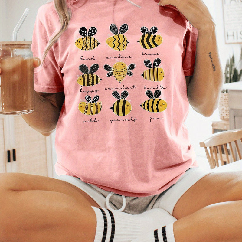 Women's Inspirational Bee Graphic T-Shirt.