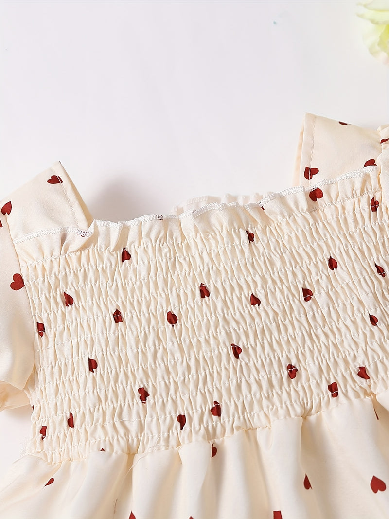 Ramadan Adorable Heart-Print Tunic Dress For Girls.