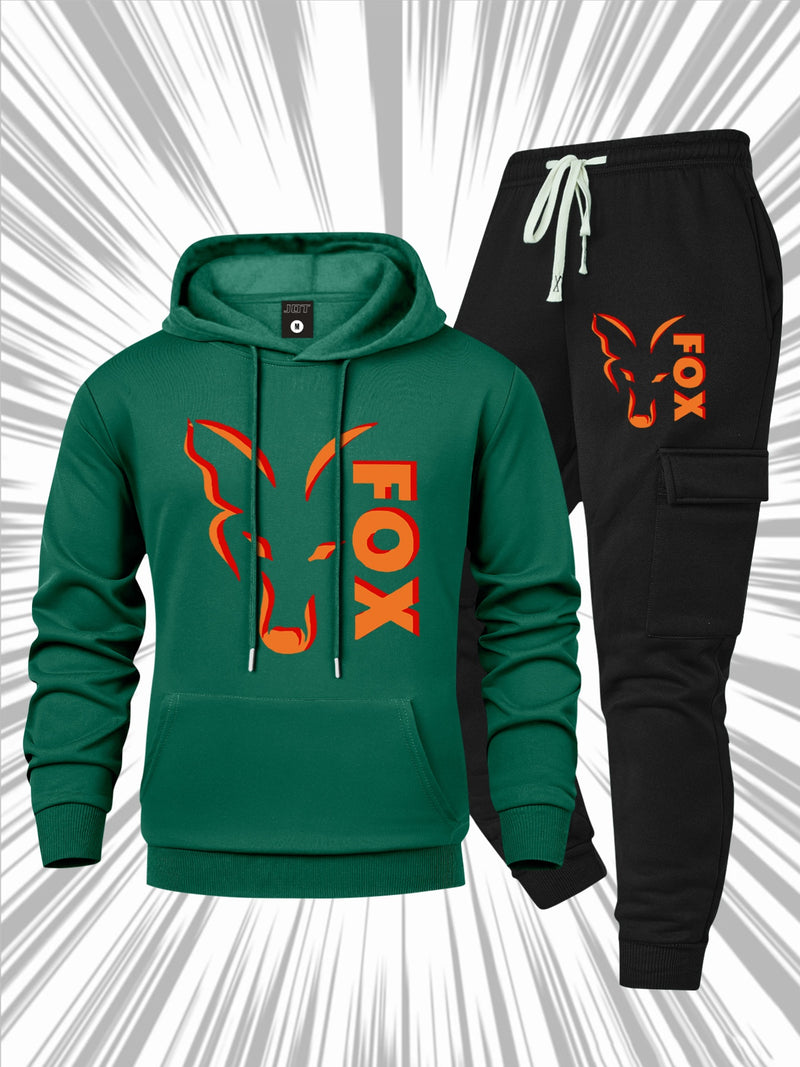 Men's Casual 2pcs Set, Fashion Long Sleeve Streetwear Hoodie.