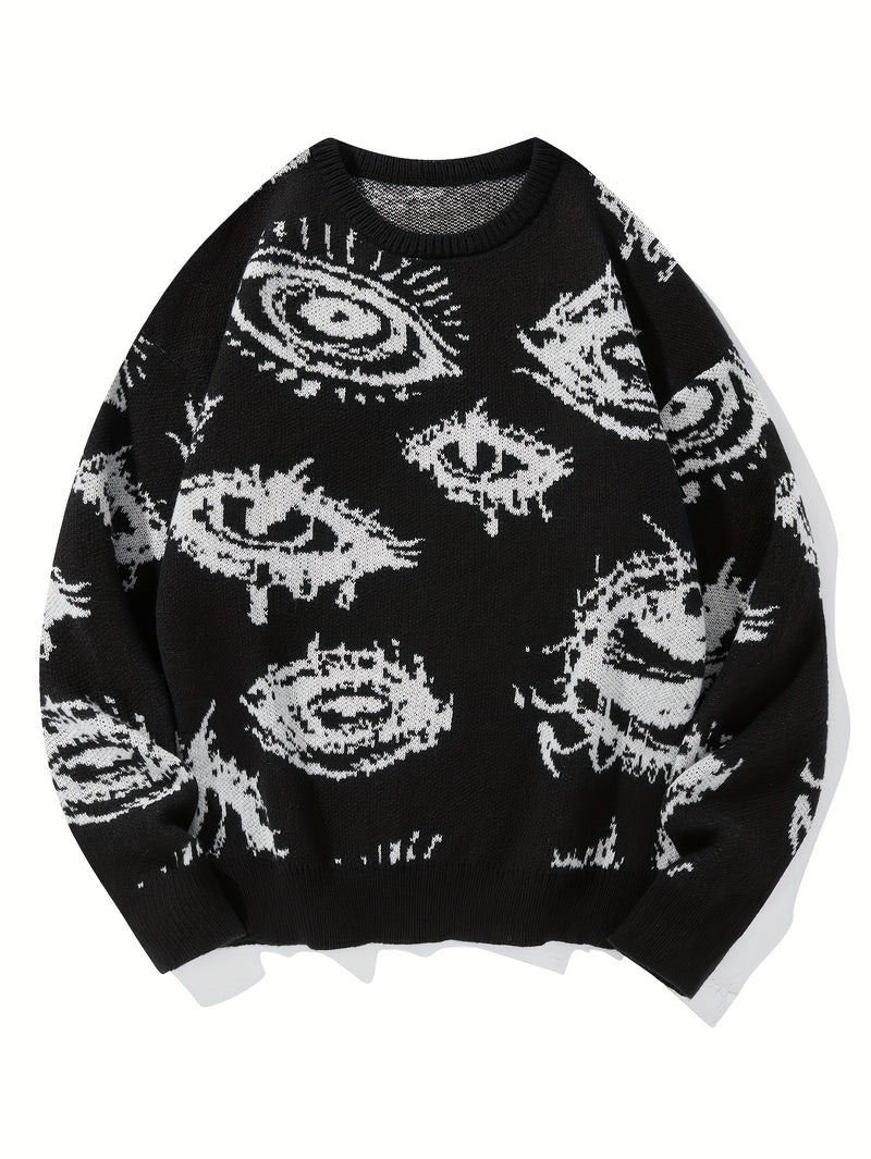Men’s Round Neck Street Style Pullover with Contrasting Colors.