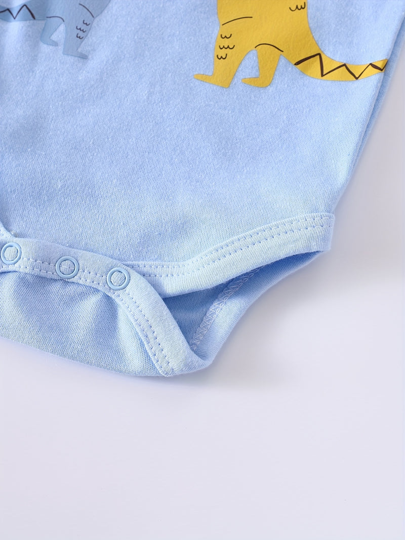 4pcs TEEUIEAR ' Dinosaur Onesie - Newborn Baby 's Full-Body Jumpsuit.