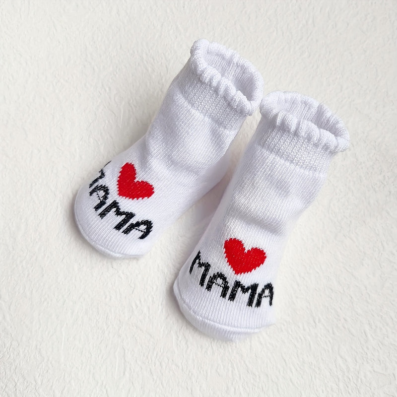 4-Pair Newborn Pure Short Socks with Elastic Cuffs and Anti-Slip Soles.