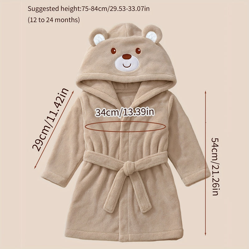Personalized Baby Bear Hooded Towel - Custom Name/Initials/Date.