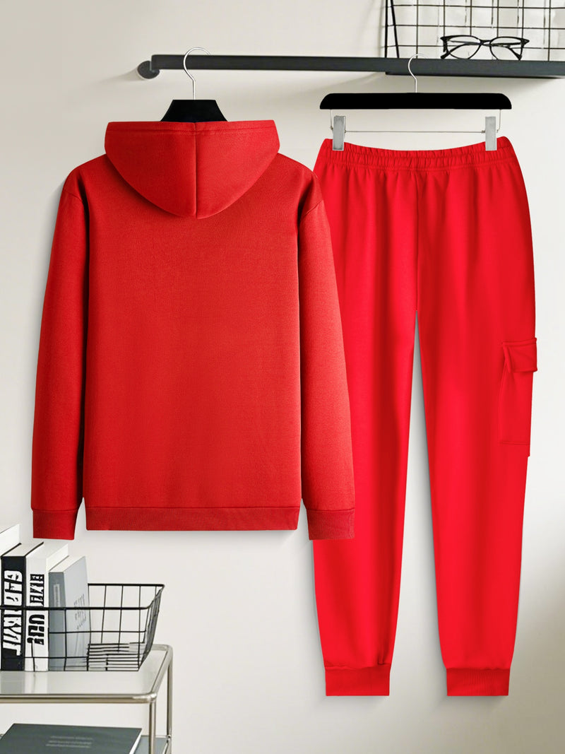 Men's Casual 2pcs Set, Fashion Long Sleeve Streetwear Hoodie.