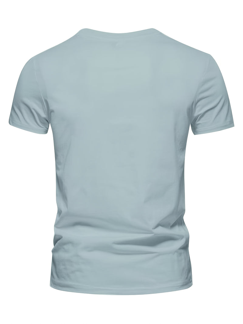 3pcs Men's Casual Short-sleeve Cotton Crew Neck T-shirt Set.