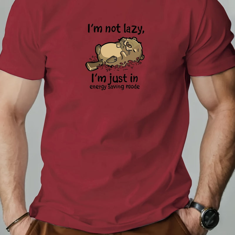 Men's Casual T-Shirt - Summer Short Sleeve Round Neck Solid Color.