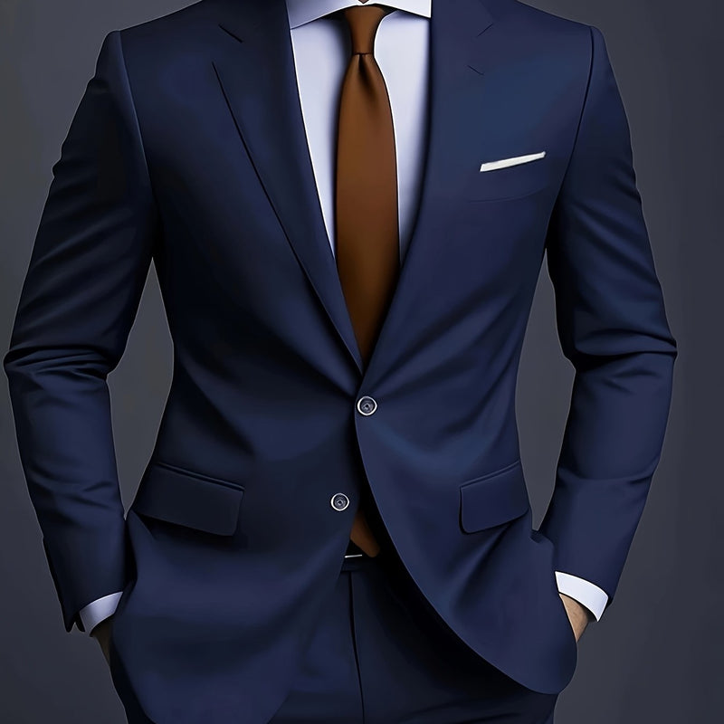 Men's Premium New Two-Piece Suit, Suitable for Weddings, Parties.