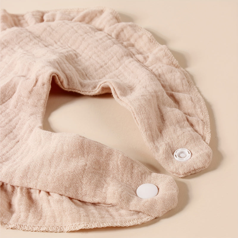 8pcs Baby Soft Cotton Dual-Layer Bibs with Snap Closure.