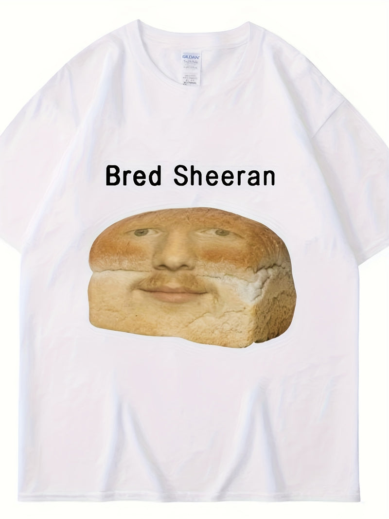 Men’s New Stylish And Funny Bread Sheeran Meme Print T-Shirt.
