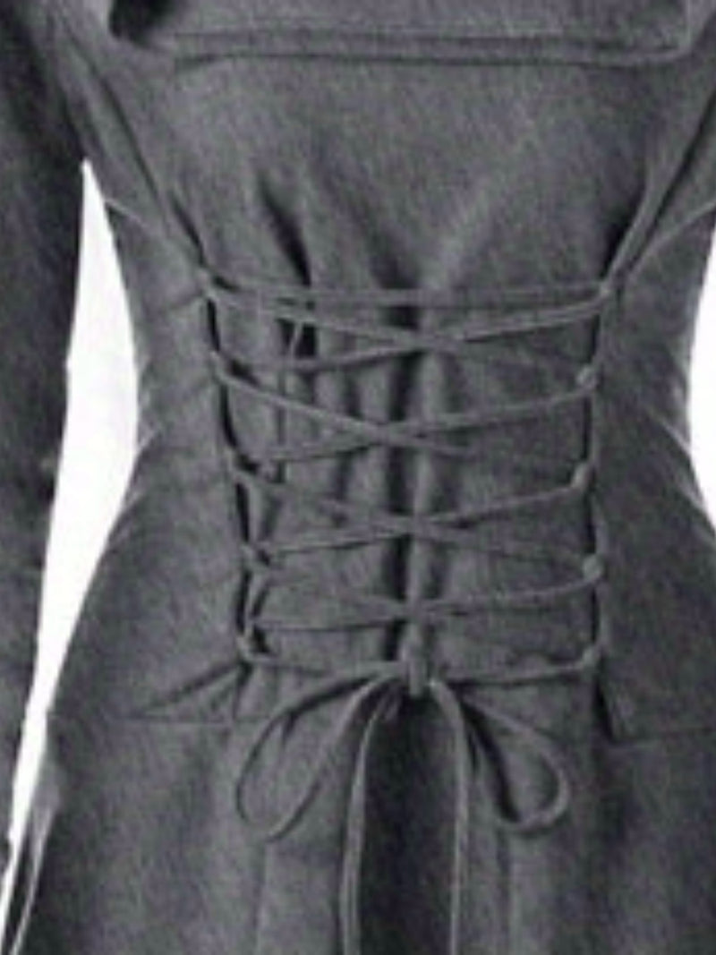 Women's Solid Color Tie-Up Asymmetrical Dress.