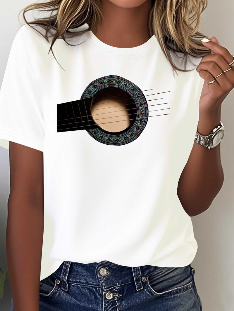 Women's Printed T-shirt Comfortable and Versatile Casual Short Sleeves.