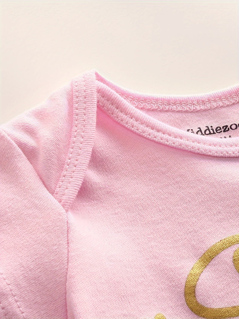 5pcs Summer Cartoon Baby Girl Bodysuits.