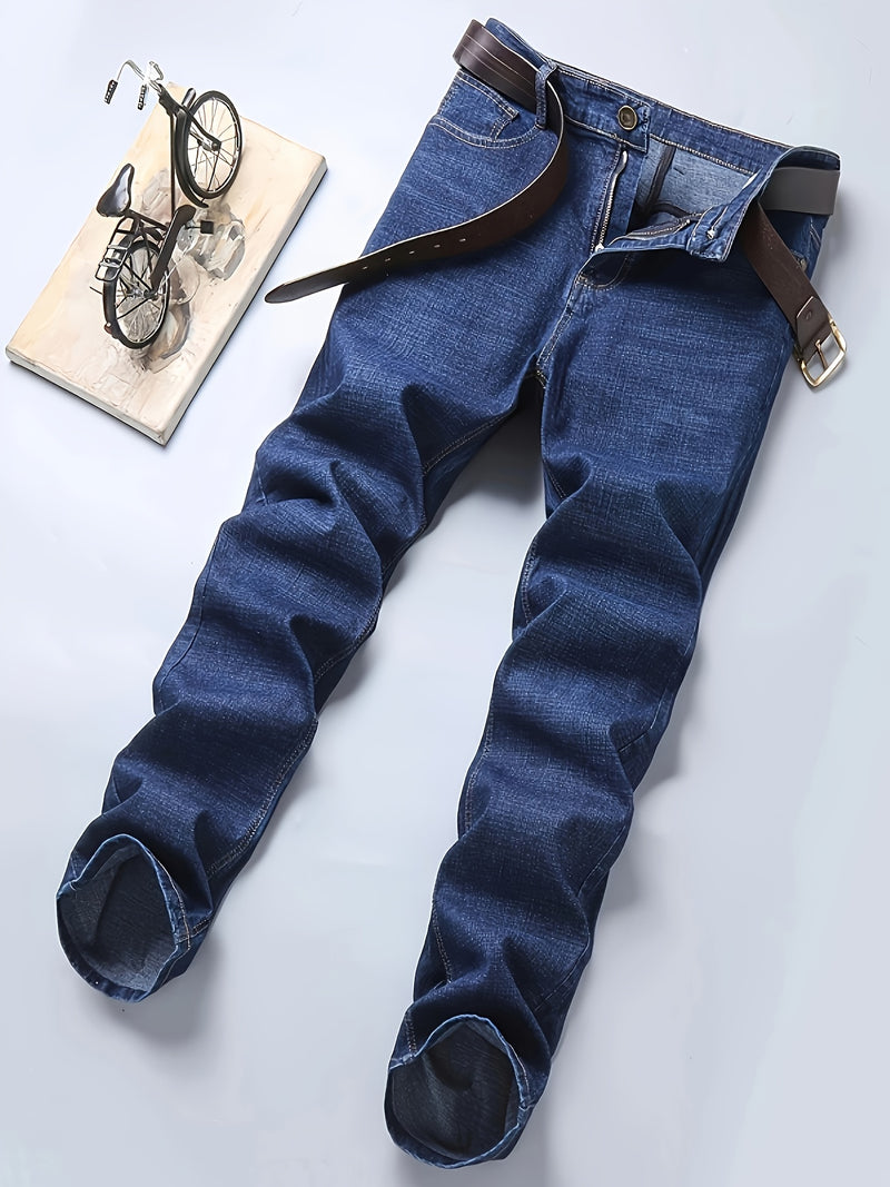 Geng Yuanshi Men's Autumn/Winter Classic Blue Jeans.