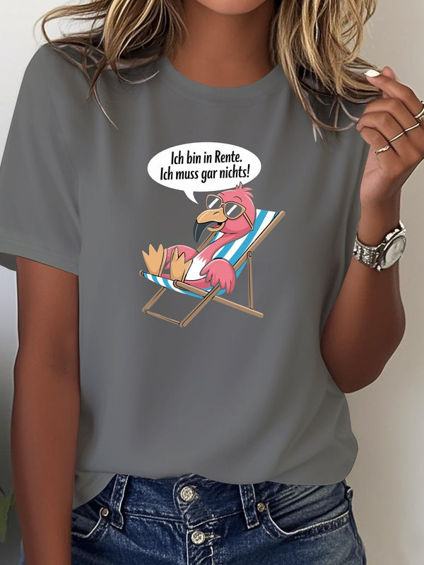 Humorous German Saying Flamingo Chill Women'S Cozy Tee.