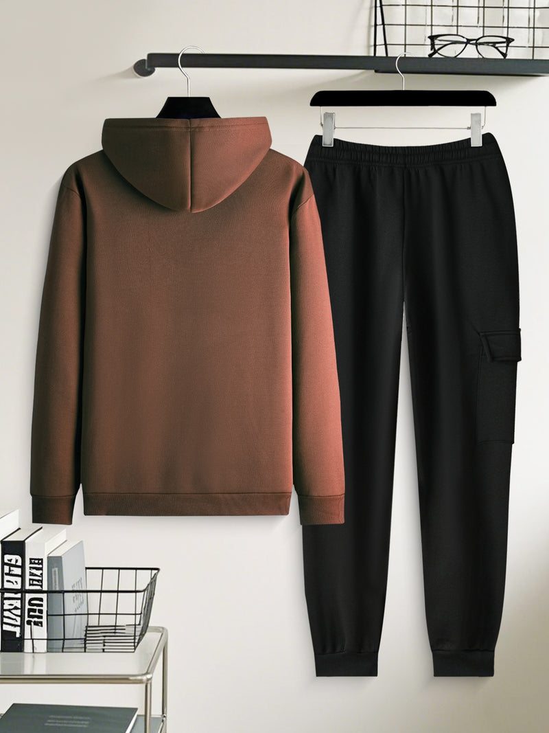 Men's Casual 2pcs Set, Fashion Long Sleeve Streetwear Hoodie.
