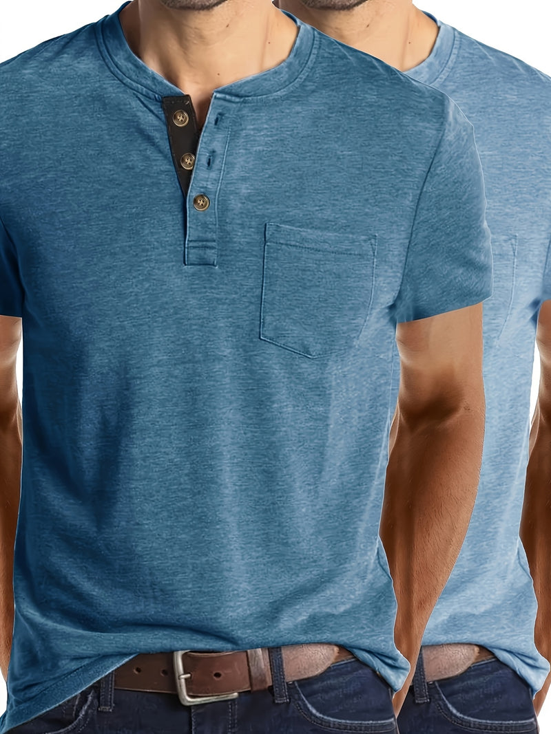 2pcs Set of Stylish Short-Sleeve T-Shirts for Men.