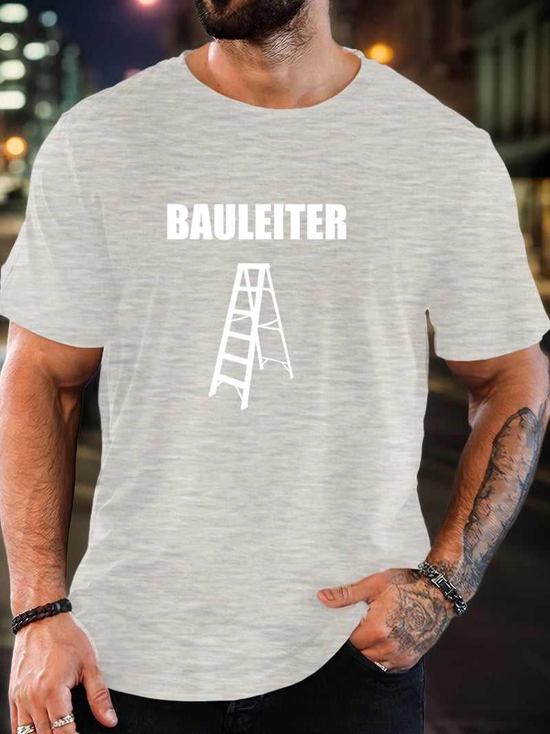 Men's BAULEITER Graphic work ladder print T-Shirt.