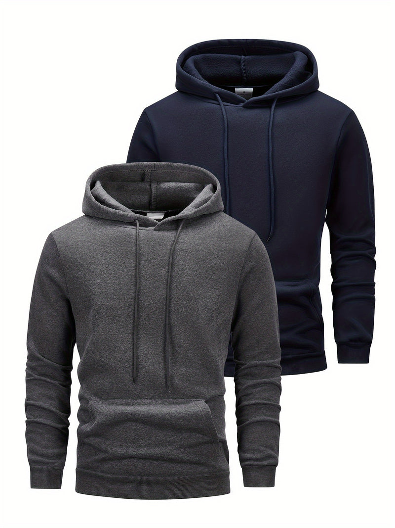 2pcs Men's Hooded Long-Sleeve Sweatshirt.