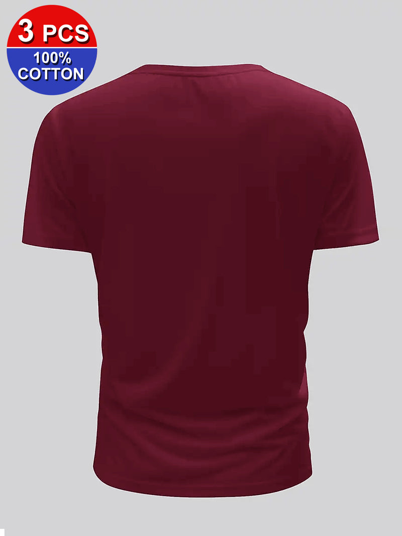 3pcs set cotton, Men's short sleeved T-shirt.