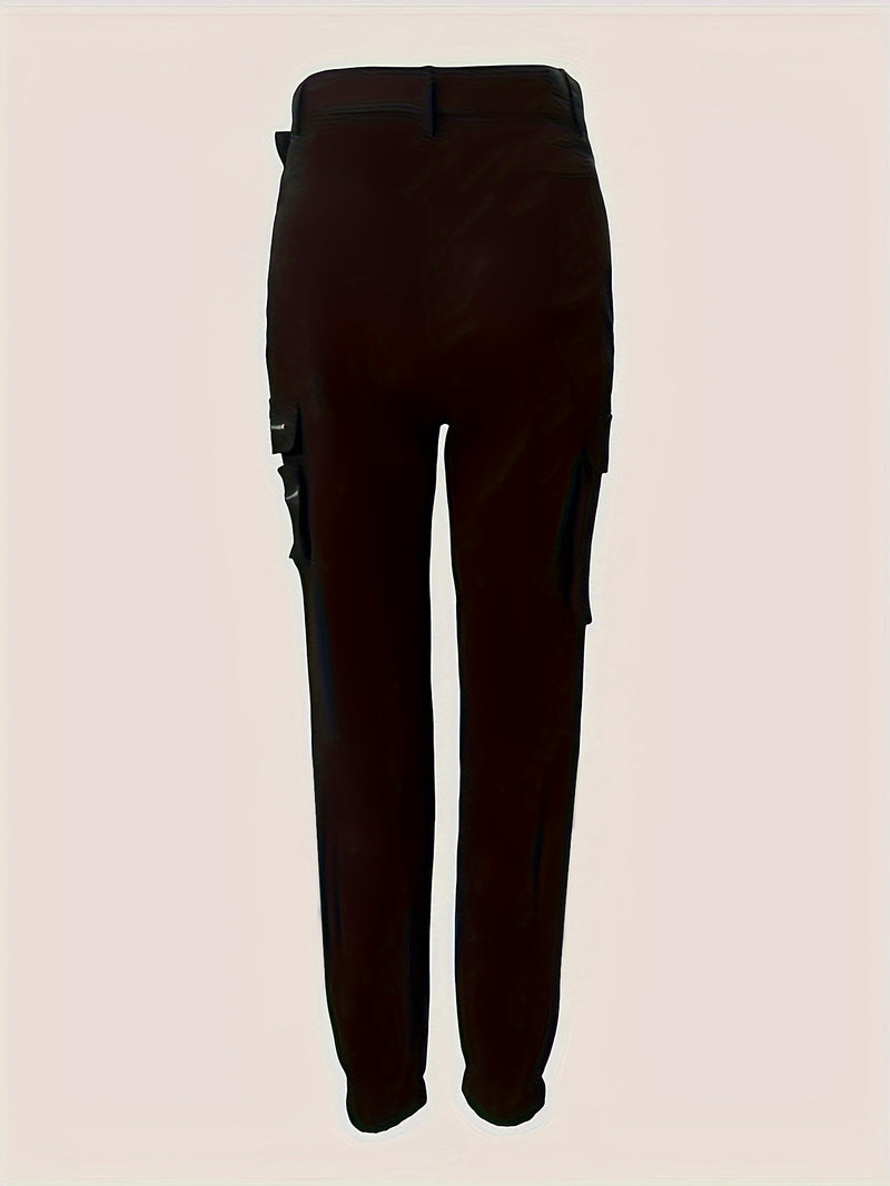 Women’s New High-Waisted Cargo Pants with Zippered Pockets Design.