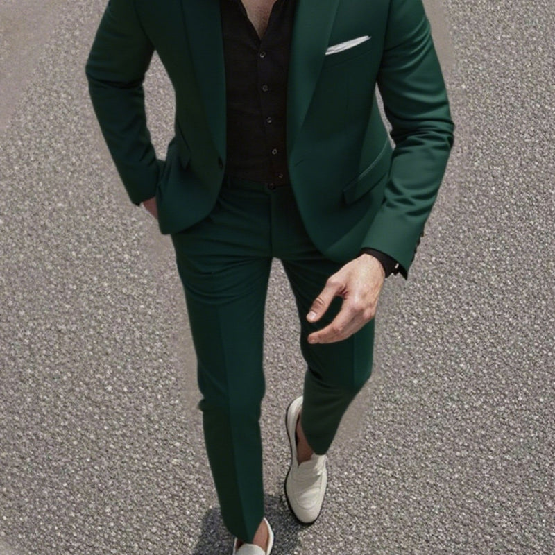 Set of 2 Men'S Tailored Suit Jacket & Dress Trousers with Pockets.