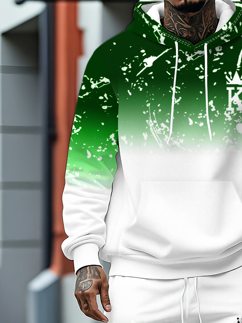 Men's Casual Sportswear Set - Fashionable American Letter.