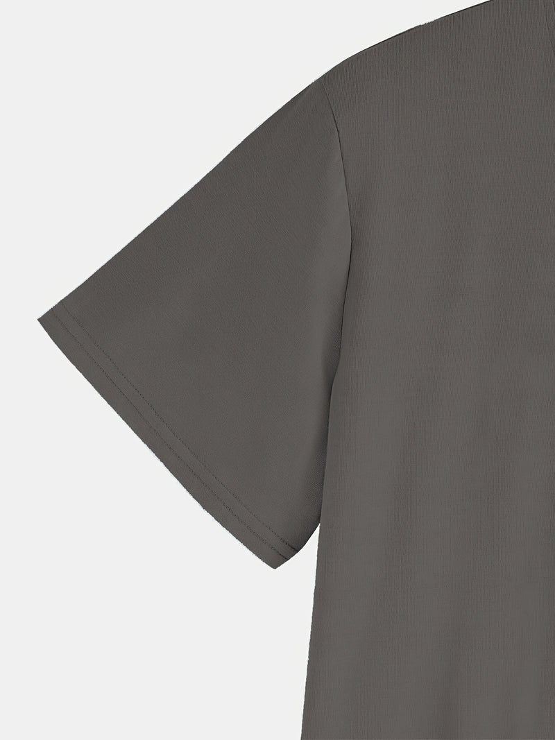 Men's Poker Card Pattern Summer Casual Crew Neck Short T-Shirt.