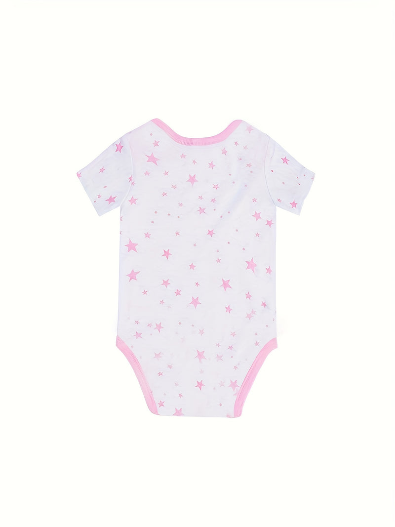 5pcs Baby Bodysuit Set with 5 Pairs of Newborn Pants, Girls Clothing Outfit.