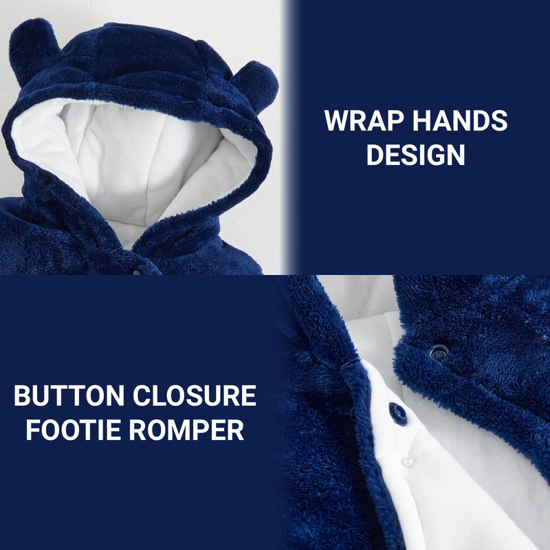 Unisex & Fleece-Lined Thermal Romper with Hooded Hood.