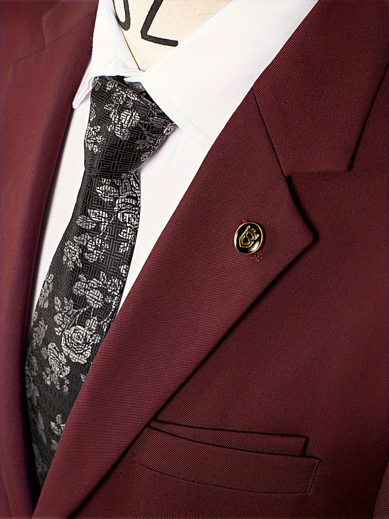 Business Casual 2-Button 3pcs Suit Set.