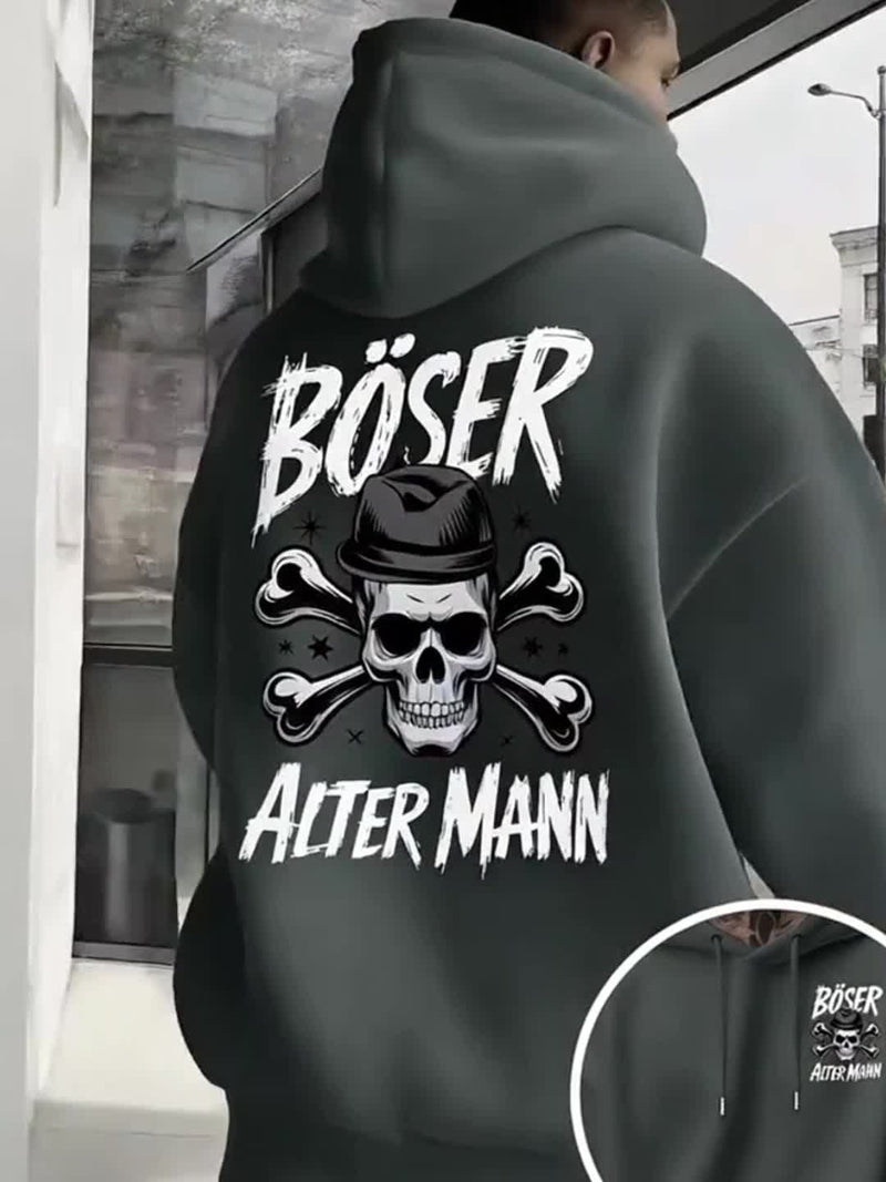 Men's Edgy Gothic Hooded Sweatshirt.