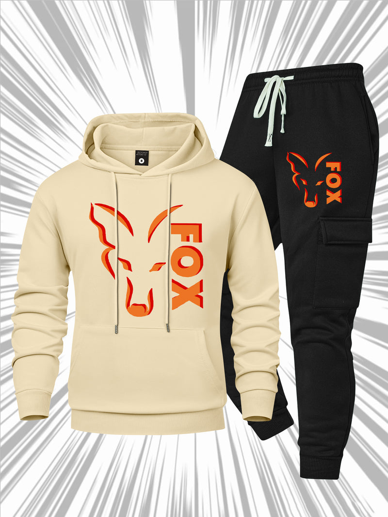 Men's Casual 2pcs Set, Fashion Long Sleeve Streetwear Hoodie.
